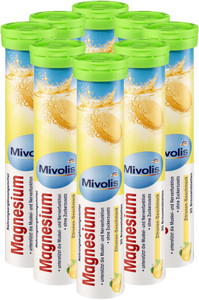 Mivolis Magnesium effervescent Tablets - Dietary Supplements 8 Tubes x 20 pcs | Germany