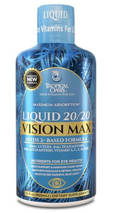 Liquid 20/20 Vision - Eye Vitamin Formula w/20mg Lutein, 4mg Zeaxanthin, 4mg Astaxanthin for Vision Support Max Absorption- Great Taste & No Pills t