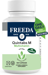 FREEDA Multivitamin  Quintabs-M with Iron  Kosher Multi Vitamins Supplements for Women Health - Multivitamins for Women & Iron-Deficient Men Adult