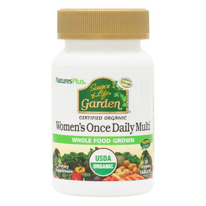 NaturesPlus Source of Life Garden Womens Once Daily Multivitamin - 30 Tablets - Supports Energy & Healthy Immune System - USDA Certified Organic, No