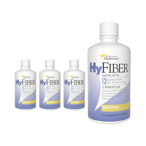 Medtrition HyFiber Daily Liquid Fiber for Regularity and Soft Stools, 12 Grams Soluble Fiber, 32 fl oz 4 Pack