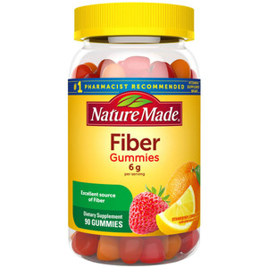 Nature Made Fiber 6 g, Dietary Supplement for Digestive Health Support, 90 Fiber Gummies, 30 Day Supply