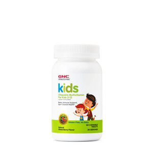GNC Milestones Kids Chewable Multivitamin for Kids 2-12, 60 Chewable Tablets, Supports Bones, Immune System, Eyes and Overall Health