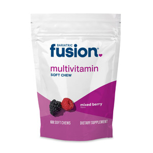 Bariatric Fusion Bariatric Multivitamin Soft Chew | Mixed Berry Fruit Flavor Chewy | Sugar Free Chewable Multivitamin Post Bariatric Surgery | Gastri