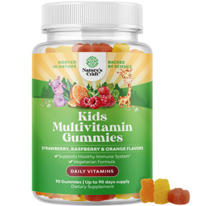 Plant Based Kids Multivitamin Gummies - Multivitamin for Kids Immune Support with Vitamins A, C, D3, E, B6 & B12, Zinc & Iodine - Children's Vitamins