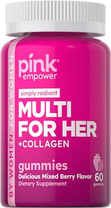 PINK Multivitamin Gummies for Women | Non-GMO & Gluten Free | Plus Collagen & Biotin | Mixed Berry Flavor