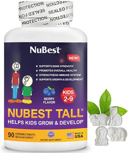 NuBest Tall Kids - Toddlers Vitamins and Kids Vitamins for Age 2 to 9 - Support Bone Strength, Overall Health and Immunity - Animal Shapes - 90 Chewa