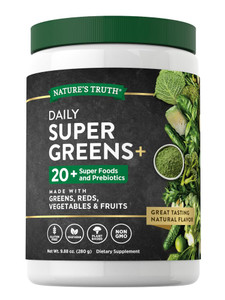 Nature's Truth Super Greens Superfood Powder Supplement | Fruit & Vegetables Blend | Juice & Smoothie Mix | 9.88 oz | Vegan, Non-GMO & Gluten Free