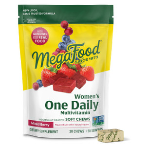 MegaFood Multivitamin for Women, One Daily Multivitamins, Soft Chews with Folate, Methylated B12, Vitamin B6, Biotin, Vitamin D3, C & A - Mixed Berry