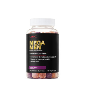 GNC Mega Men Multivitamin Gummy, Energy, Metabolism, & Immune Support, Mixed Berry, 120 Count