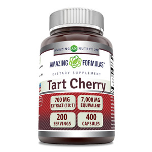 Amazing Formulas Tart Cherry Extract 700 Mg Extract (10:1) Per Serving Capsules Supplement | Equivalent to 7000 Mg | Non-GMO | Gluten Free | Made in