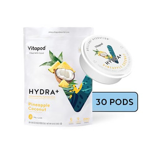 Vitapod Hydra+ Pineapple Coconut Electrolyte Powder Packets  30 Sugar Free Hydration Pods  Zero Sugar Instant Hydration Drink  Electrolytes Powder