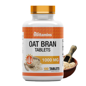 tnvitamins Oat Bran Tablets | 100 Tablets x 1,000 MG per Tablet | Oat Fiber Tablets | Soluble & Dietary Fiber Supplement | Supports Digestive Health
