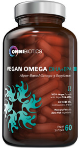 OmniBiotics Vegan Omega 3 DHA EPA Supplement  MD-Certified Prenatal Supplement with 8X More DHA Than Krill Oil, Fish-Free, Non-GMO  60 Vegan Capsul