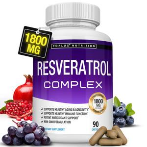 Resveratrol Supplement 1800 mg Antioxidant Complex - Highly Potent Natural Trans-Resveratrol Pills for Healthy Aging, Overall Health Support, Immune