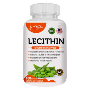 AAMATEC LIFE Soy Lecithin 1200mg Capsules Supplement for Heart, Liver & Brain Health  Supports Immune System, Brain Function & Metabolism - Non-GMO