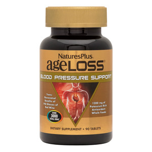 NaturesPlus AgeLoss Blood Pressure Support - 90 Tablets - with Trans-Resveratrol & 1200 mg of Whole Foods - Vegetarian, Gluten Free - 30 Servings
