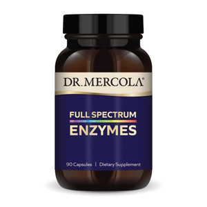 Dr. Mercola Full Spectrum Enzymes - 22 Different Enzymes - Supports Digestive & Immune Health - Helps Digest Carbohydrates, Fats, Proteins & Fiber -