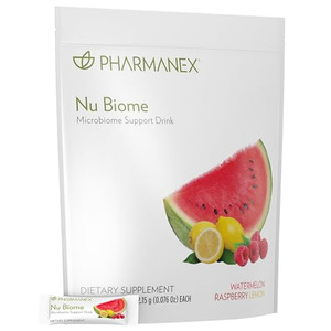 Nu Skin Pharmanex Nu Biome | Gut & Immune Health Supplement | Supports Digestive Balance & Energy | Prebiotic & Antioxidant Formula | 30 Packets | Wa