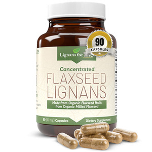 Lignans For Life Flaxseed Lignans for Dogs & People - Organic Flaxseed Supplement for Hormone Support, 15mg 90 Capsules, Flax Seed for Dogs & Women,