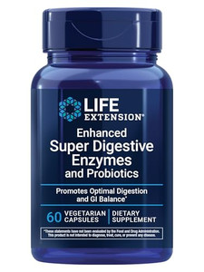 Life Extension Enhanced Super Digestive Enzymes and Probiotics  B. coagulans Probiotic, 10 Digestive Enzymes  Supports Digestion, Comfort & GI Bala