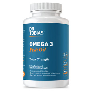 Dr. Tobias Omega 3 Fish Oil 2000mg Triple Strength with 800mg EPA 600mg DHA Per Serving | Fish Oil Omega 3 Supplements for Heart Brain & Immune Suppo