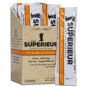 Superieur Electrolyte Powder Packets - Vegan Electrolyte Hydration Powder w/Sea Minerals - Keto Friendly, Non-GMO, Zero Sugar Electrolyte Supplement