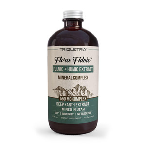Flora Fulvic | Fulvic Acid + Humic Acid Complex  550 mg | Mined in Utah, Prehistoric Deep Earth Extract | Immunity, Gut, Digestion  Natural Trace M