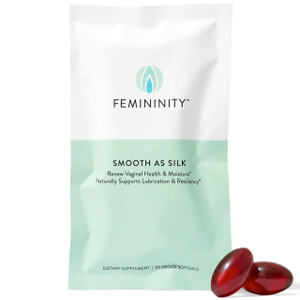 Femininity Smooth as Silk 30-Day Refill Sachet for Vaginal Dryness (60 Softgels)  Sea Buckthorn Oil with 365mg Omega 7 + Omega 3