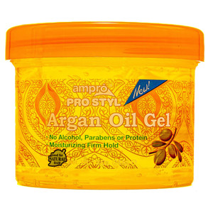 AmPro Pro Styl Argan Oil Styling Gel - Moisturizes and Conditions Your Strands - Non-Flaking, Alcohol Free, Vegan Formula - Creates Flexible, Touchab