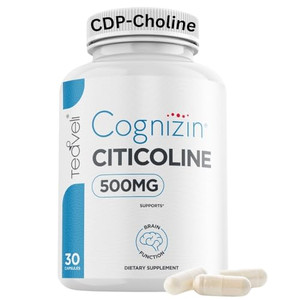 Teaveli Cognizin Citicoline- 500mg CDP Choline Capsules- Clinically Studied Brain Supplement to Support Clarity, Concentration and Memory  Most Bioa