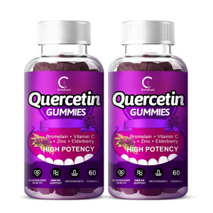 Quercetin Gummies - Quercetin with Bromelain, Vitamin C, Zinc & Elderberry, Extra Strength Immune System Booster, Lung Support Supplement for Adults