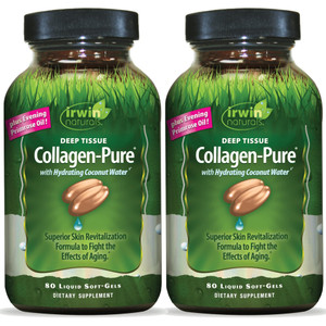 Irwin Naturals Deep Tissue Collagen-Pure  80 Liquid Soft-Gels  Advanced Hydrolyzed Collagen + Joint & Skin Nourishment - 2 Pack