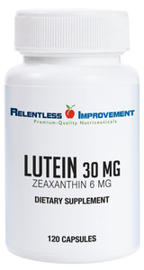 Relentless Improvement High Potency 30mg Lutein Plus 6mg Zeaxanthin 120 Vege-Capsules Natural Marigold Extract for Eye Health No Fillers 100% Active
