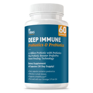 Dr. Tobias Deep Immune Probiotics & Prebiotics - Dual Action Digestion & Immune Support with PreforPro Prebiotics & Delayed Release Spore Forming Pro