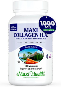Maxi Health Marine Collagen Pills  1000 mg Type 1 Collagen for Women & Men with Hyaluronic Acid Supplement for Joint & Skin Support  Unflavored, Cl