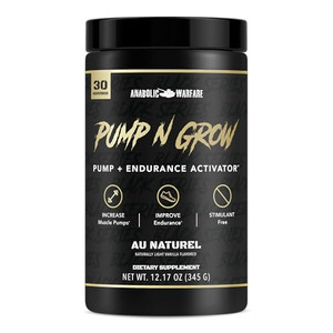 Anabolic Warfare Pump-N-Grow Muscle Pump Supplement Caffeine Free Pre Workout with L-Citrulline, L-Arginine, Beta-Alanine (Au Naturel  30 Servings)