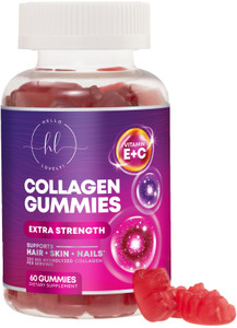 Collagen Peptides Gummies with 2500 mcg Biotin - Hydrolyzed Type I & III Multi Collagen Supplement with Vitamin C & Zinc - Support for Hair, Skin, Na