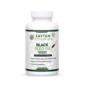 Zaytun Vitamins Halal Black Seed Oil, Supports Heart, Brain and Immune Health, Natural Anti-Oxidant, Non-GMO, Cold-Pressed, 90 Veggie Capsules, Made
