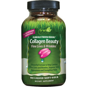 Irwin Naturals Collagen Beauty  80 Liquid Soft-Gels  Advanced Skin, Hair & Nail Nourishment