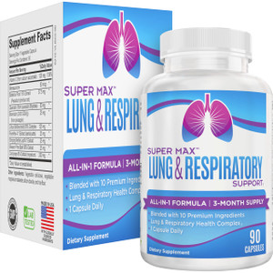 Lung & Respiratory 3-Month Support Supplements 10-in-1 Formula | 90-Day Bulk Supply | 90 Capsules
