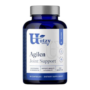 Utzy Naturals Agilen | Joint Support Supplement w/Glucosamine & Chondroitin (as CS-bBioactive®) | Hyaluronic Acid (as Mobilee®) | 3rd Party Tested |