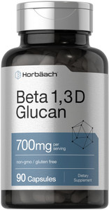 Horbäach Beta Glucan 1 3D 700 mg | 90 Capsules | Beta 1,3, 1,6 D Glucan | Non-GMO, Gluten Free Supplement