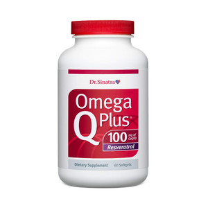 Dr. Sinatra Omega Q Plus 100 Resveratrol  Omega-3 Supplement Supports Heart Health and Provides Antioxidant Power with 100mg of CoQ10 and Resveratro
