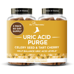 Eu Natural Purge Uric Acid Flush - Eat & Drink What You Want - Uric Acid Support for Joints & Mobility with Celery Seed, Tart Cherry & Chanca Piedra
