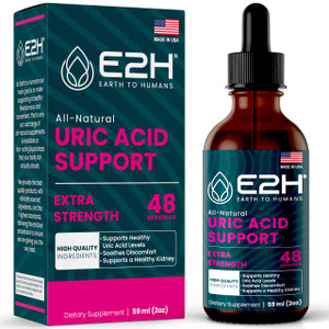 E2H Uric Acid Support Supplement - Tart Cherry and Devils Claw - Supports Uric Acid Health and Kidney Function Non-GMO - Vegan - 2 Fl Oz