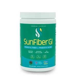Tomorrow's Nutrition Sunfiber GI, Prebiotic Fiber & Probiotics, 5g Prebiotic Fiber & 8 Billion Probiotics Per Serving, Low FODMAP, 30-Day Supply, 30