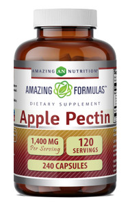 Amazing Formulas Apple Pectin 1400 Mg per Serving Supplement | Capsules | Non-GMO | Gluten-Free | Made in USA (1 Pack | 240 Capsules)