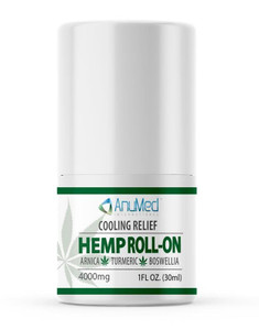 ANUMED Hemp Roll-On 4000mg Pain Relief. Fast Acting, Long Lasting, Maximum Strength with Arnica + Turmeric for Anti-Inflammatory, Natural Recovery, J