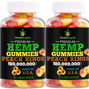 2PACK Hemp Gummies-Fresh Delicious Gummy Peach-for Sleep, Calm and Relax, Back-Premium Hemp Oil Gummy Edibles, Natural Hemp Party-Made in USA